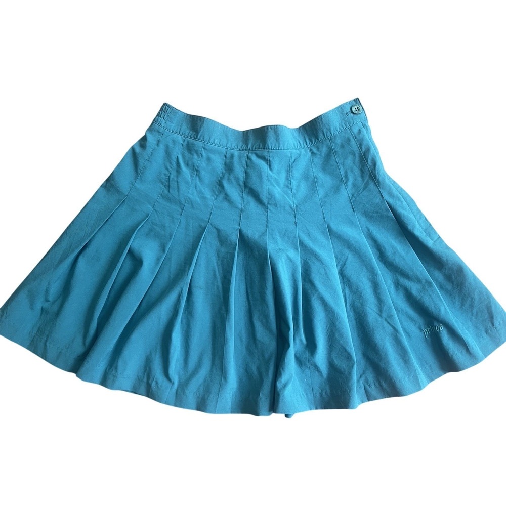 Vintage 90s Tenniscore Prince Pleated Tennis Skirt Teal Size 8 USA 26 X 15.5